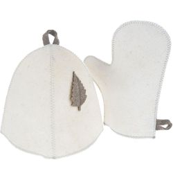 Комплект банный (шапка и рукавица), войлок (Б15)